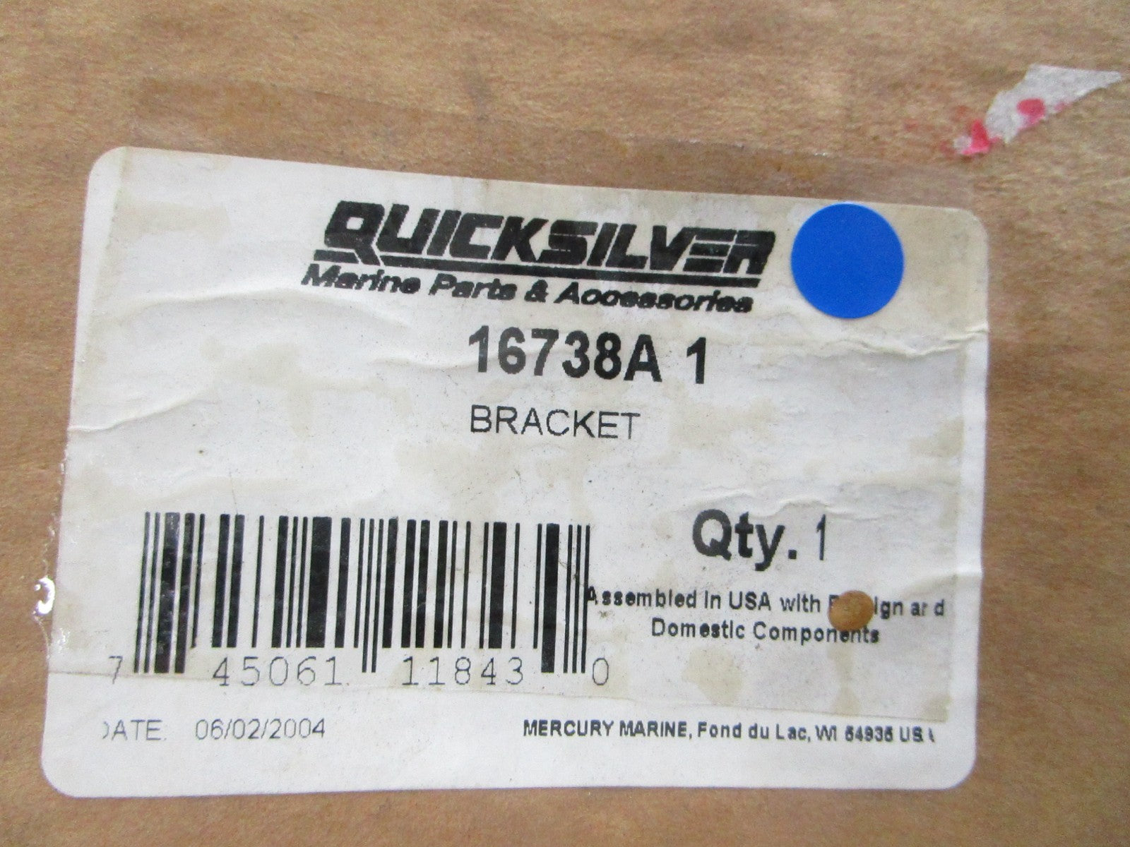 NEW OEM 16738A 1 Mercury Quicksilver Bracket 0810