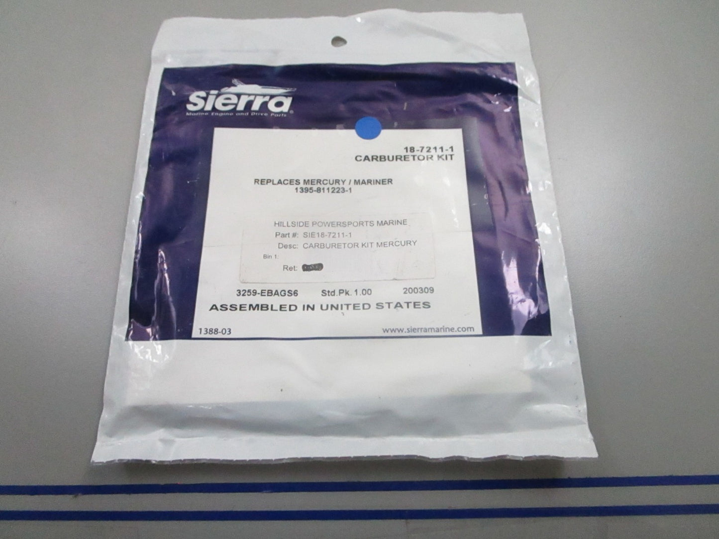 *NEW* 0810 Sierra Carburetor Kit 18-7211-1 Replaces: Mercury 1395-811223-1
