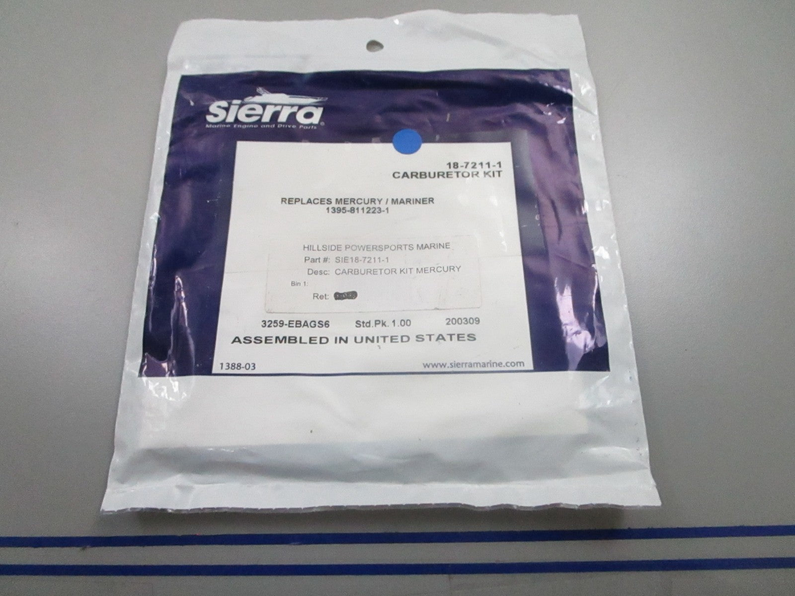 *NEW* 0810 Sierra Carburetor Kit 18-7211-1 Replaces: Mercury 1395-811223-1