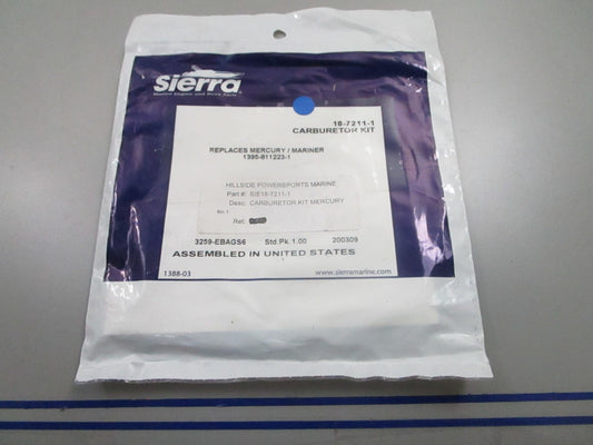 *NEW* 0810 Sierra Carburetor Kit 18-7211-1 Replaces: Mercury 1395-811223-1