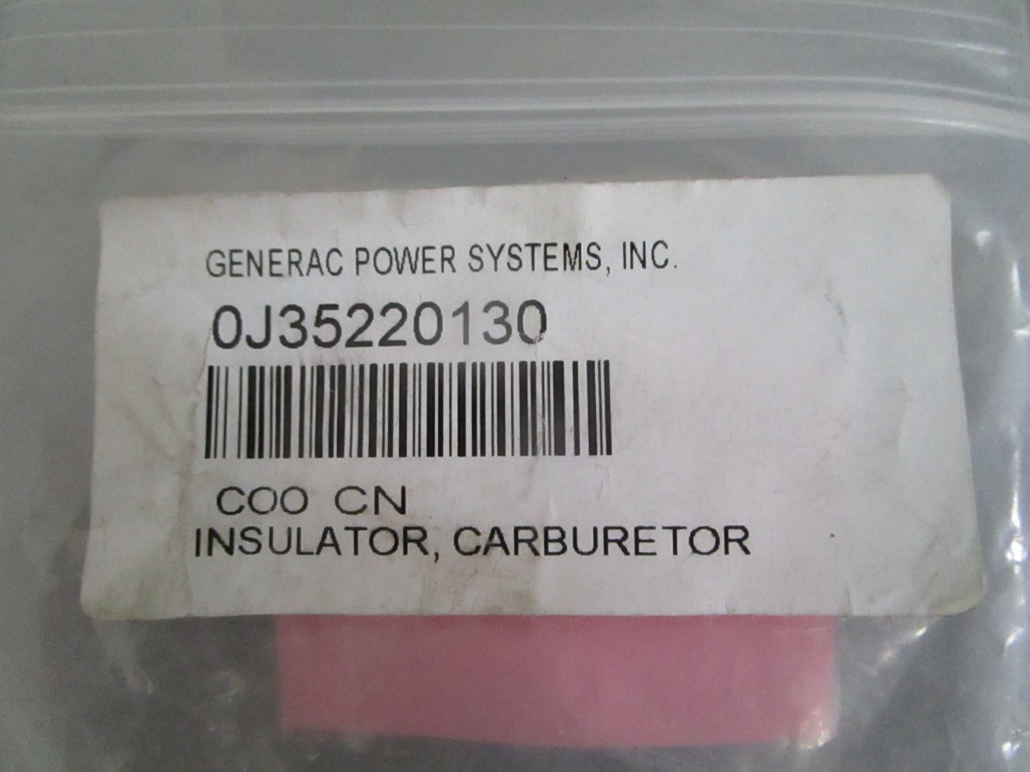 Generac NEW OEM Carburetor Insulator 0J35220130 NOS Genuine Generator Part 0820