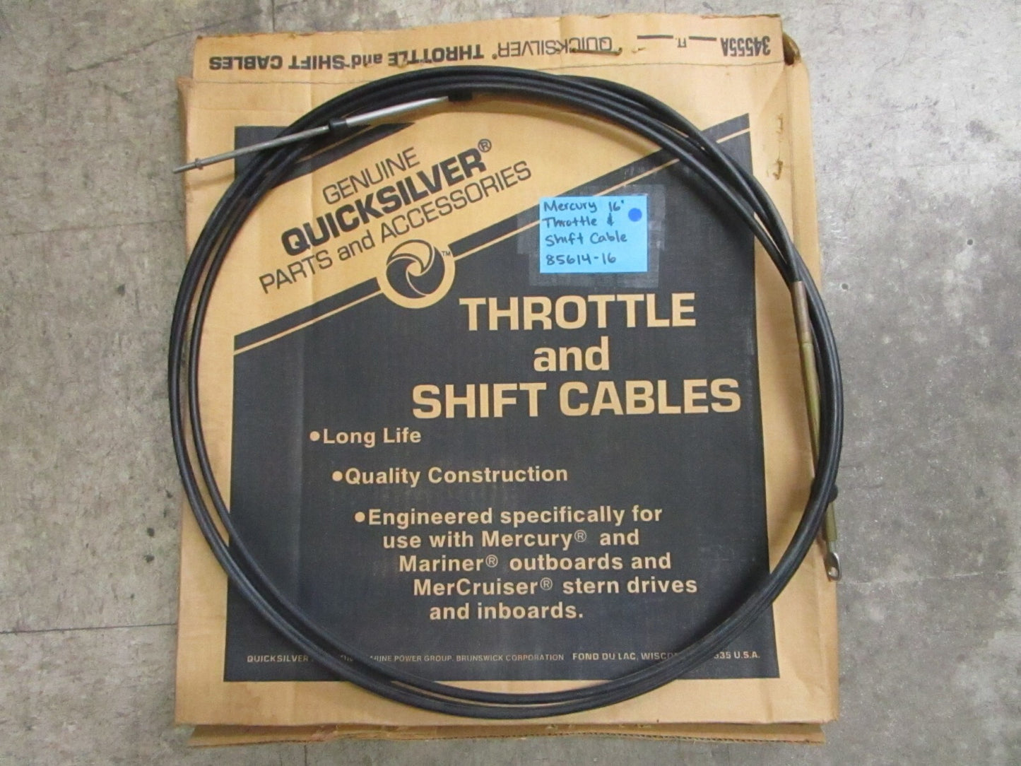 *NEW OEM* 0820 Mercury Quicksilver 16' Control Cable 85614-16 8561416