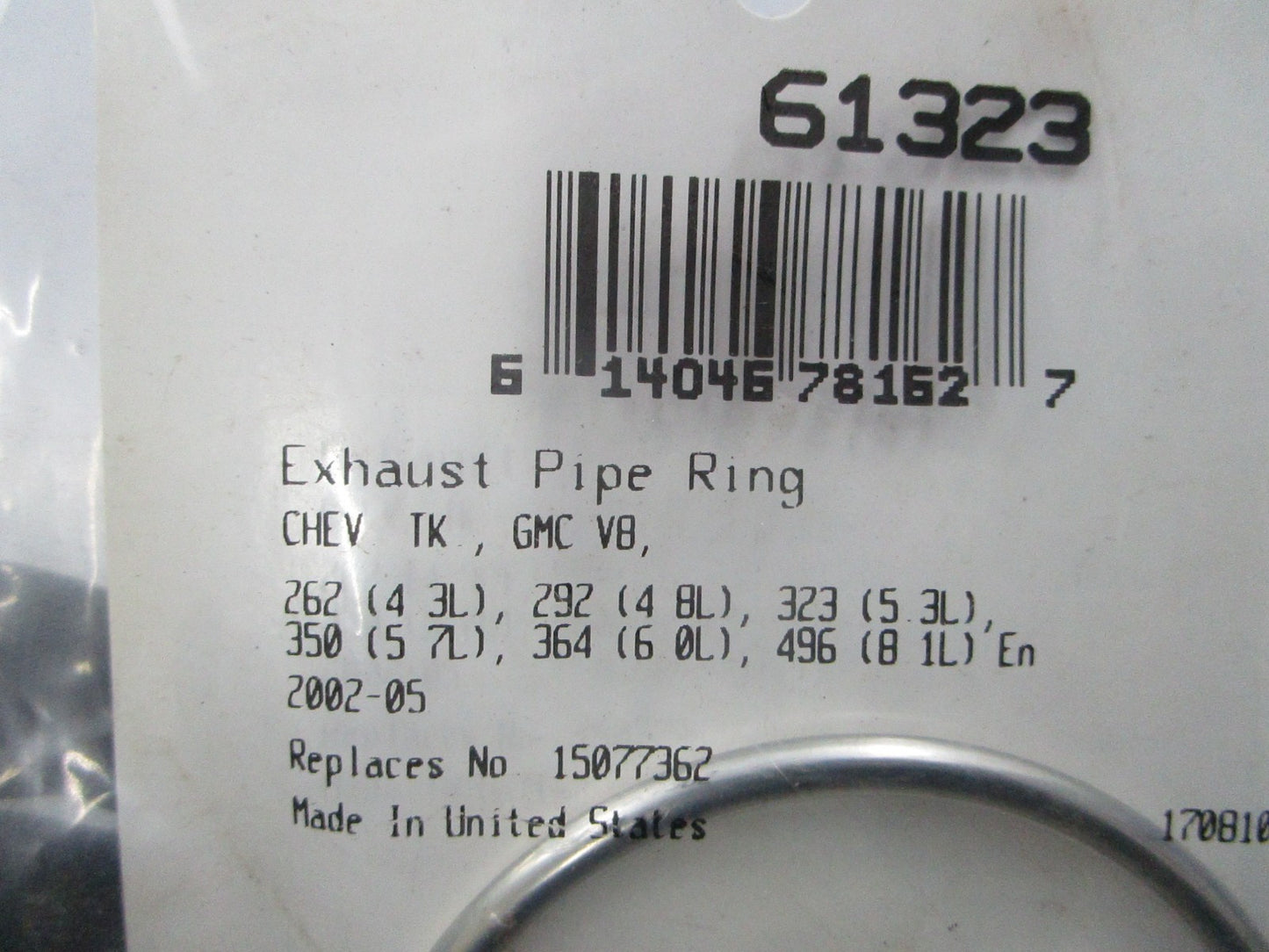*NEW* 0810 Fel-Pro Exhaust Pipe Ring 61323