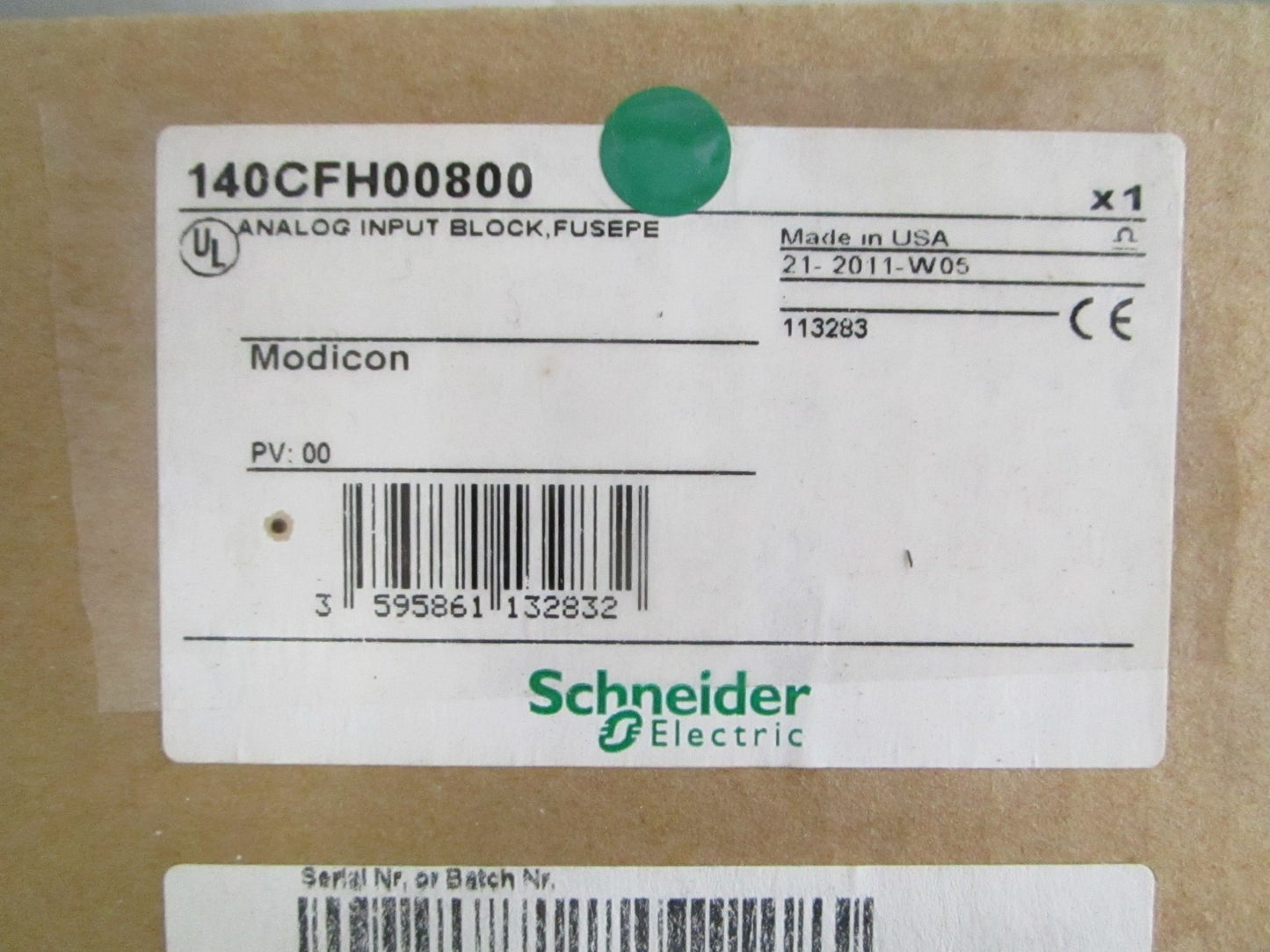 Schneider 140CFH00800 Modicon Quantum Analog Input Block Fused NEW OEM 0820