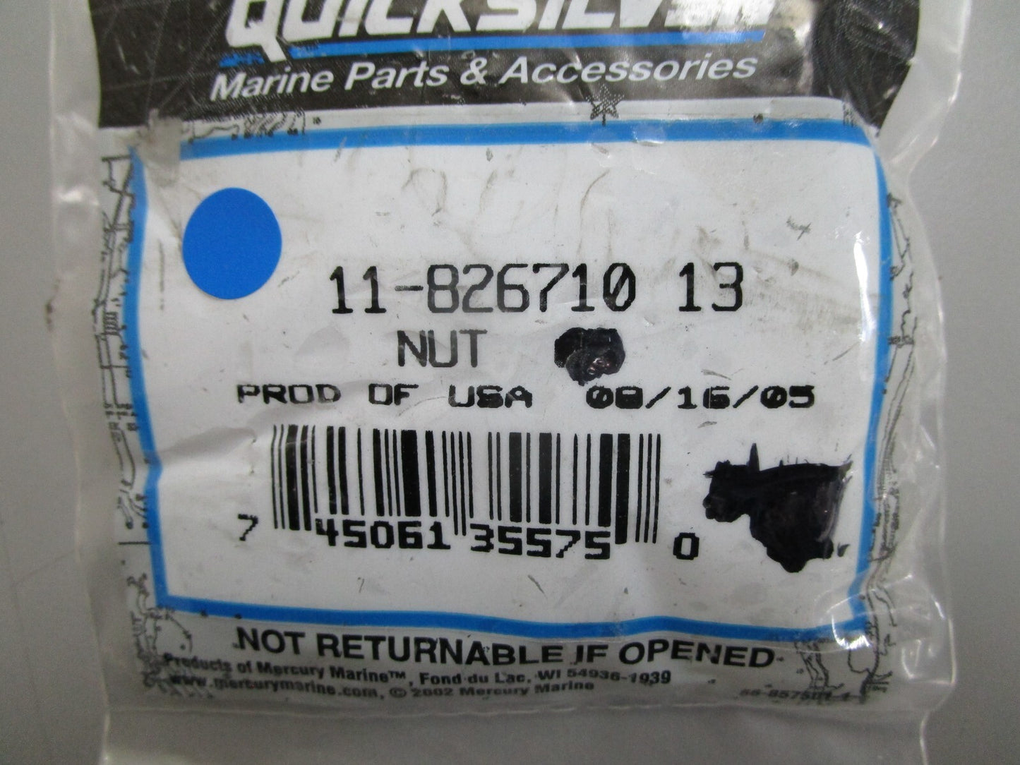*NEW OEM* (LOT OF 5) 0720 Mercury Quicksilver Nut 11-826710 13