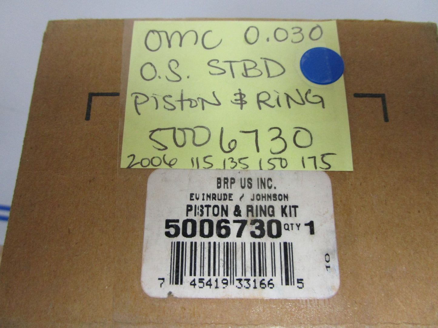 *NEW OEM* 0720 OMC Evinrude 0.030 O.S. STBD Piston & Ring Assembly 5006730