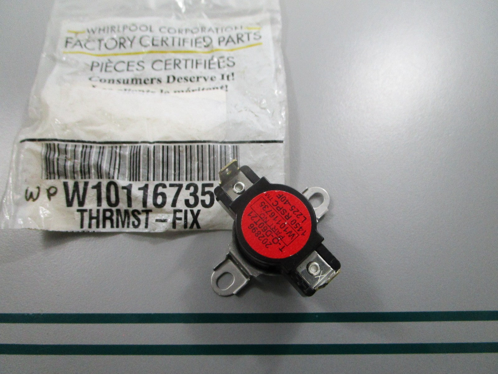 NEW OEM W10116735 Whirlpool Fixed Thermostat 0810
