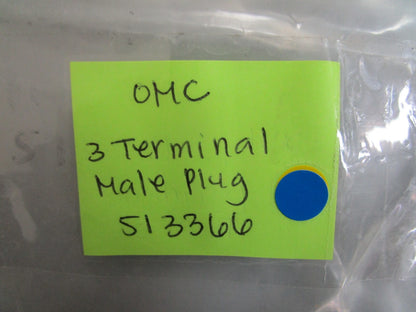 *NEW OEM* 0810 OMC Johnson Evinrude 3 Terminal Male Plug 513366 0513366