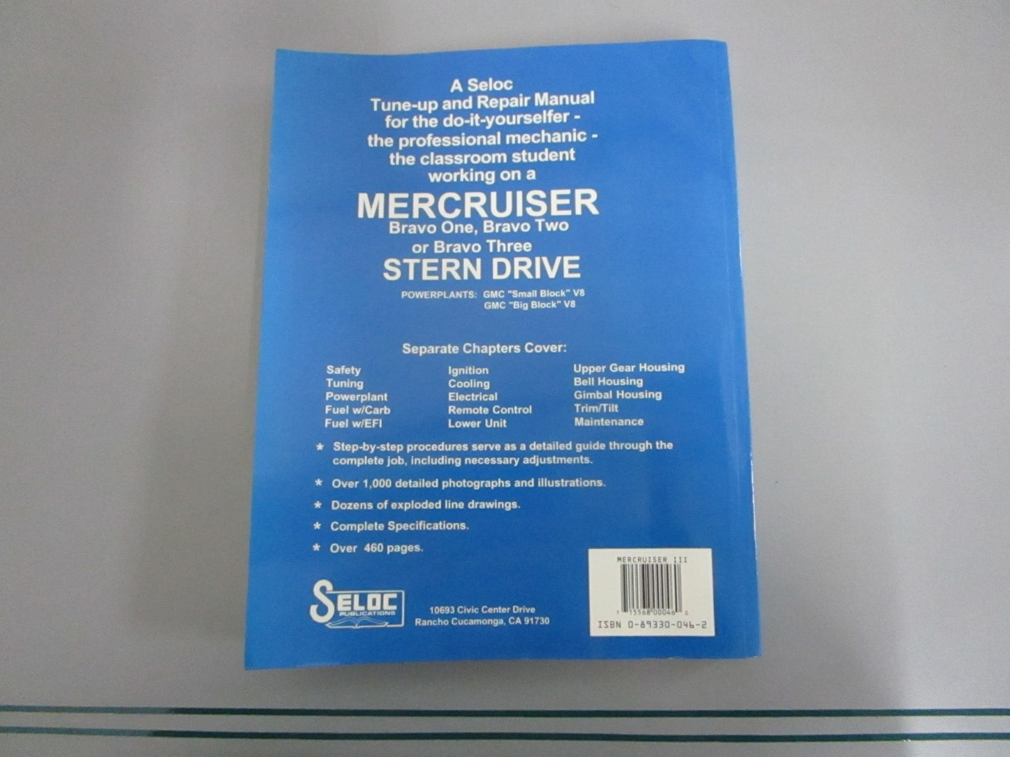 NEW 046-2 Seloc Vol. 3 MerCruiser Stern Drive Bravo I,II, III Repair Manual 0820
