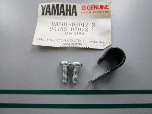 NEW OEM 90465-08028 98501-05012 Yamaha Clamp & Screw Set 0810
