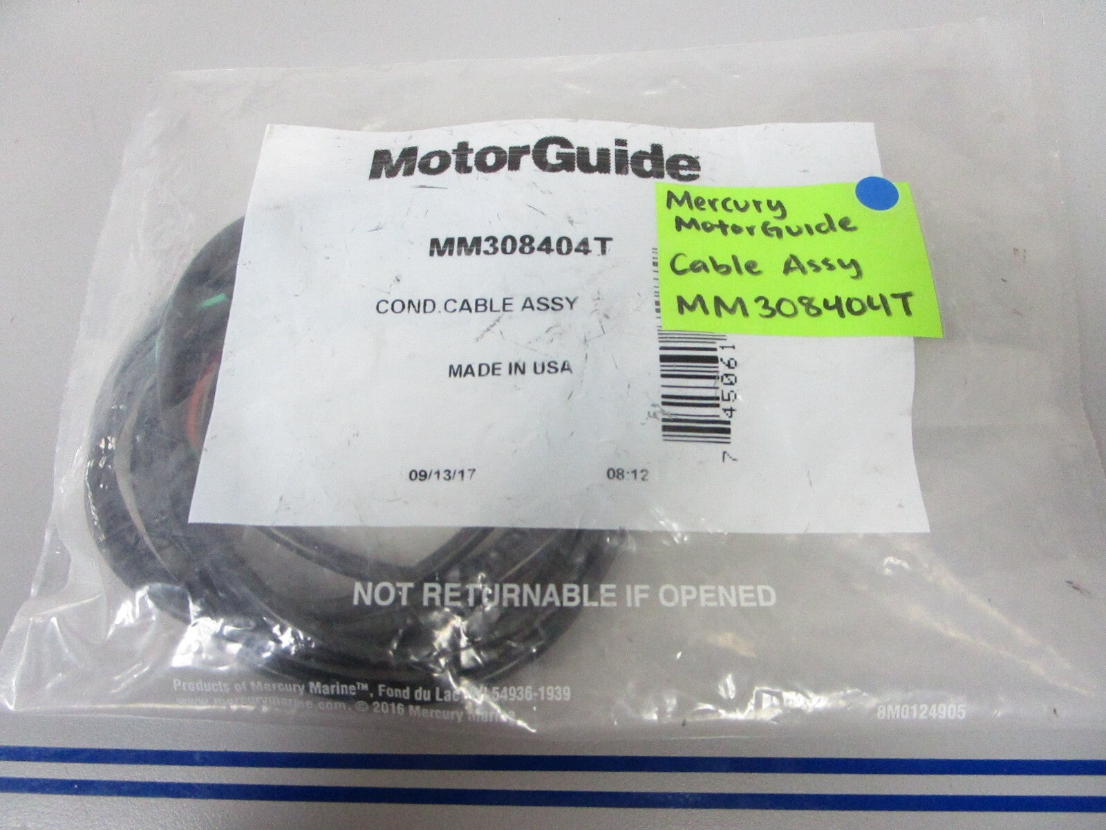 *NEW OEM* 0720 Mercury Motorguide Cable Assembly MM308404T