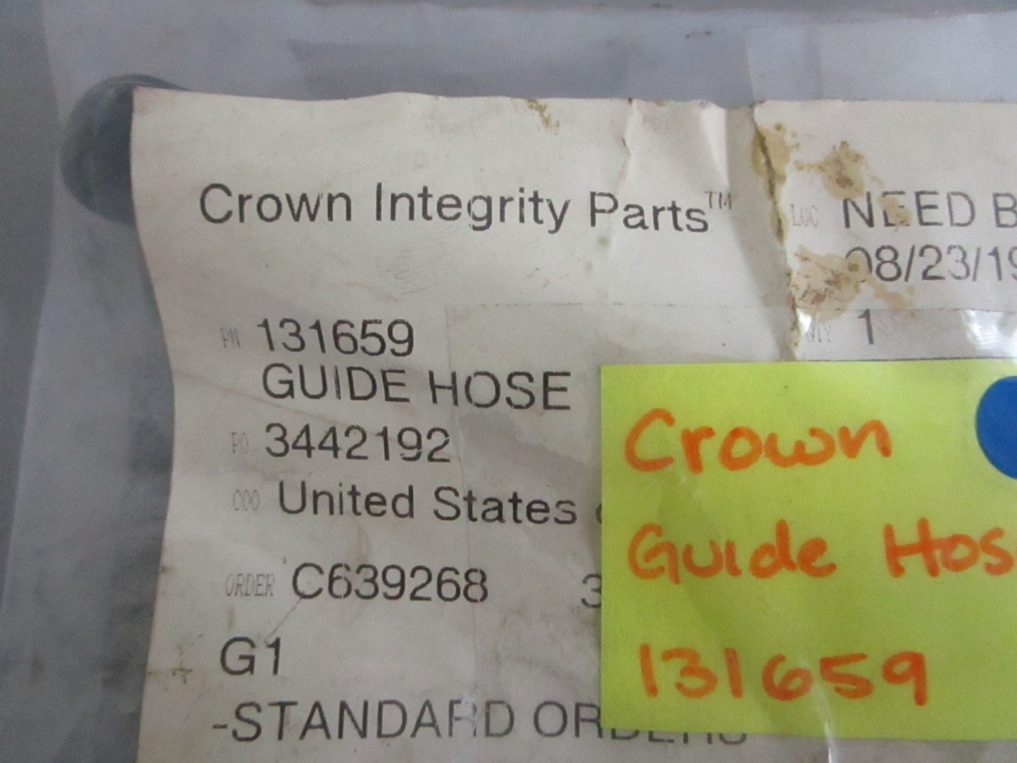 NEW OEM 131659 Crown Guide Hose 0820