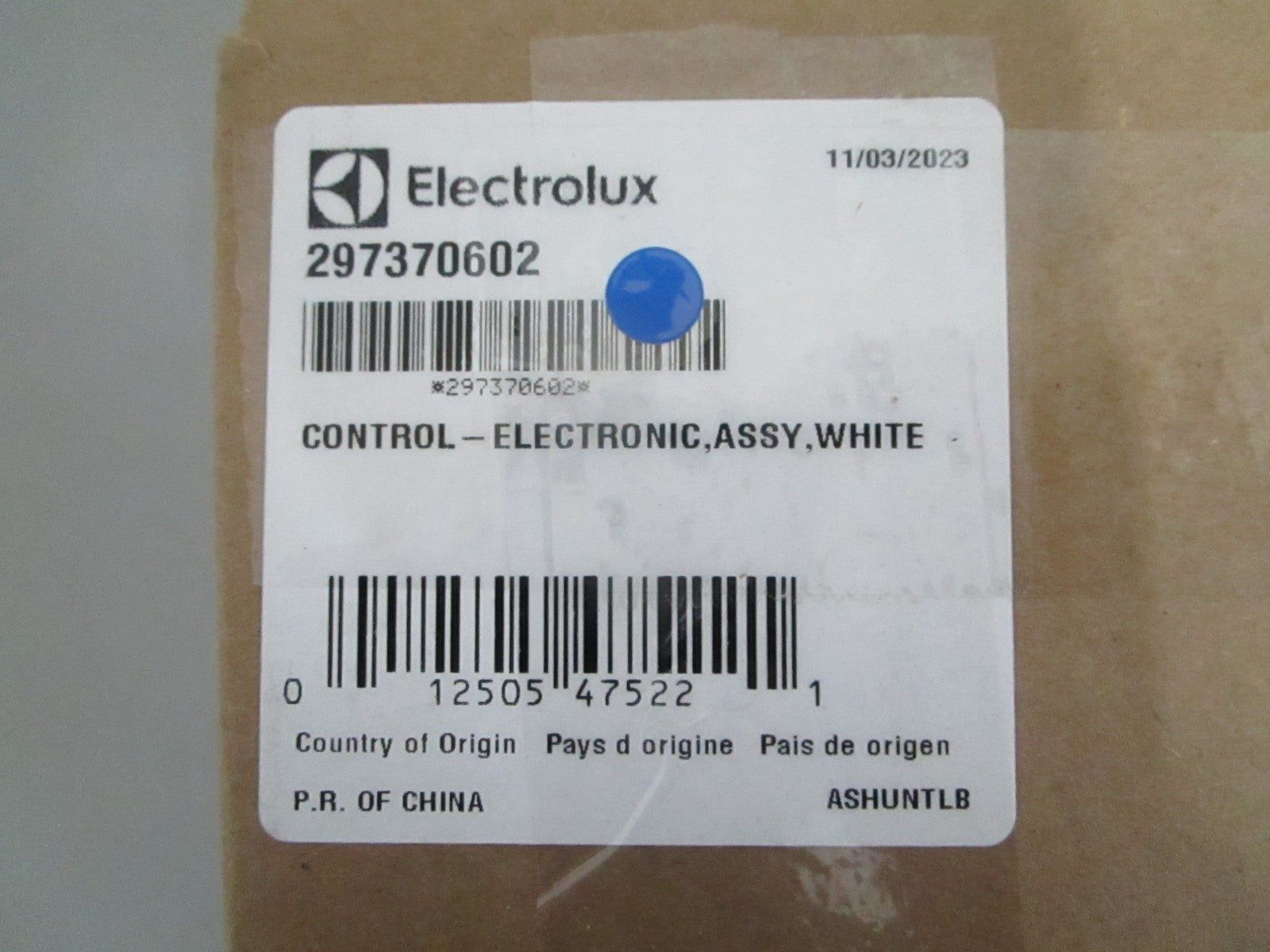 *NEW OEM* 0820 Electrolux Electronic Control Assy 297370602