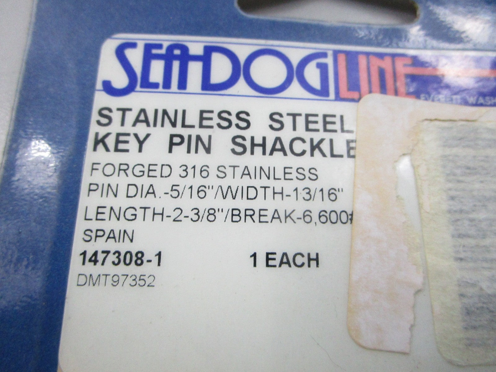NEW 147308-1 Sea-Dog Stainless Steel Key Pin Shackle 0810