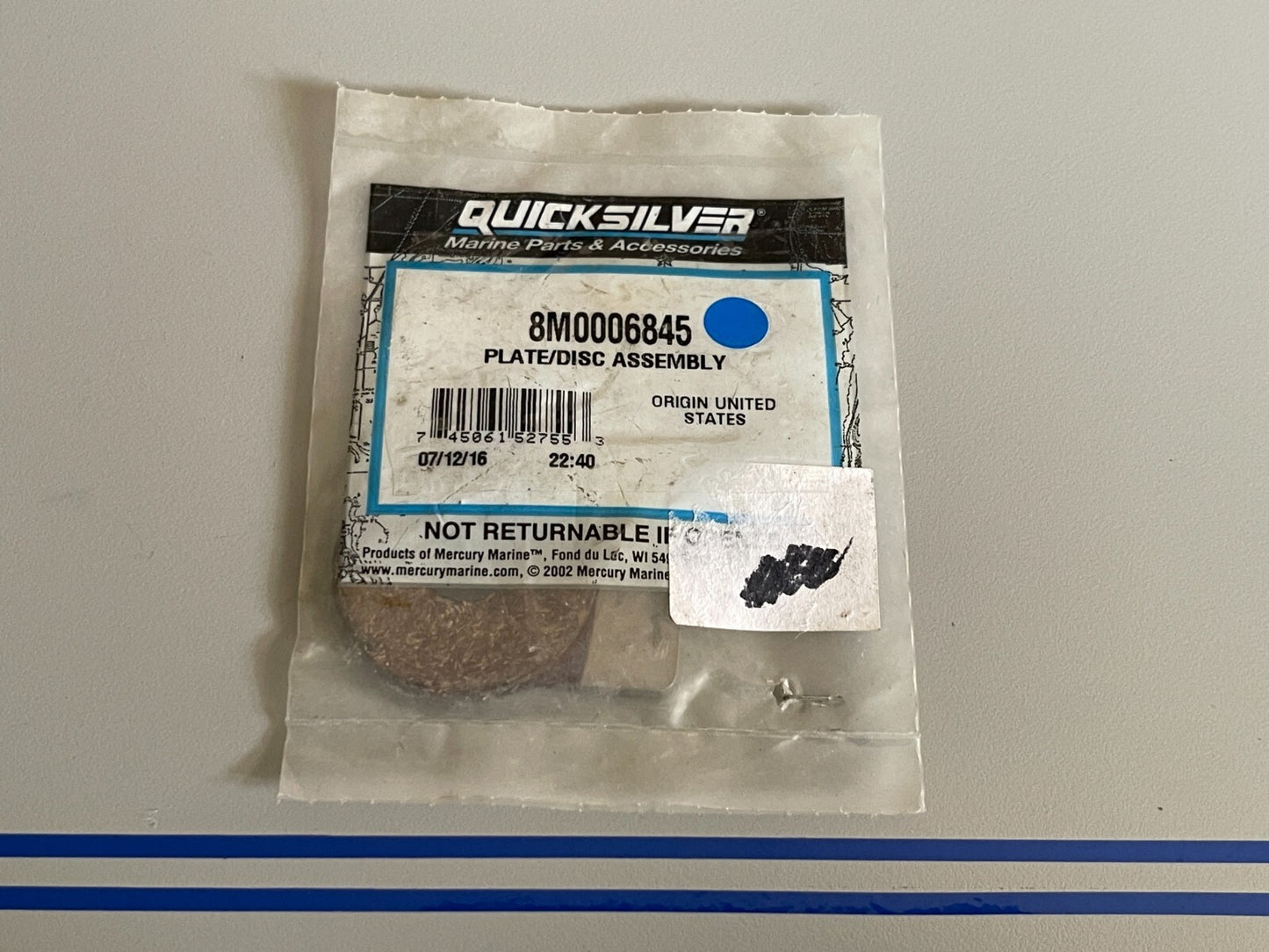 *NEW OEM* 0810 Mercury Quicksilver Plate/Disc Assembly 8M0006845