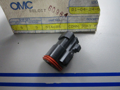 *NEW OEM* 0810 OMC Johnson Evinrude 3-Socket Connector 514685 0514685