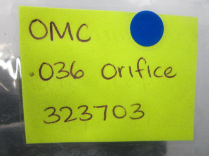 NEW OEM 323703 0323703 OMC Johnson Evinrude .036 Orifice 0810