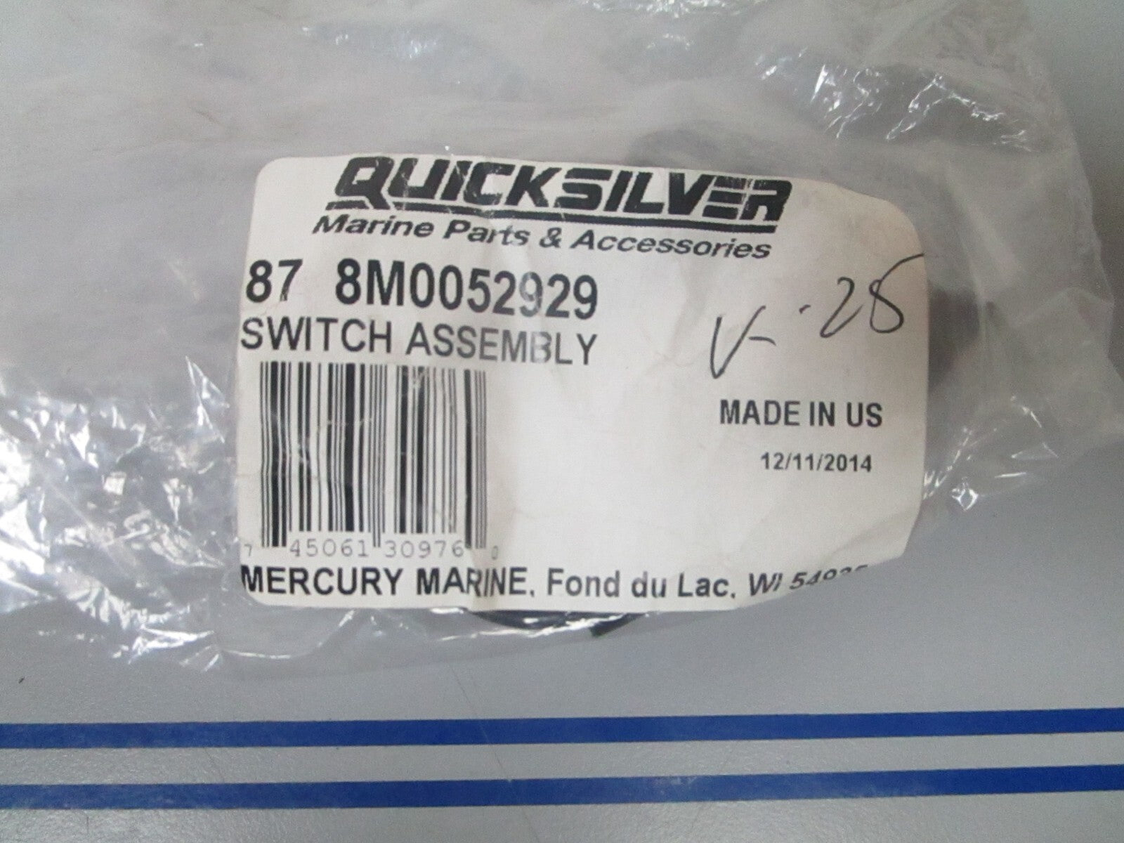*NEW OEM* 0810 Mercury Quicksilver Switch Assembly 87-8M0052929