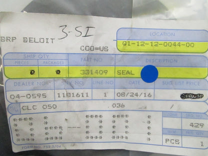 *NEW OEM* 0810 OMC Johnson Evinrude Seal 331409 0331409