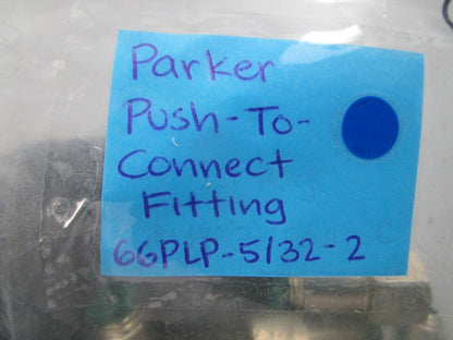 *NEW* 0810 Parker Push-To-Connector Fitting 66PLP-5/32-2