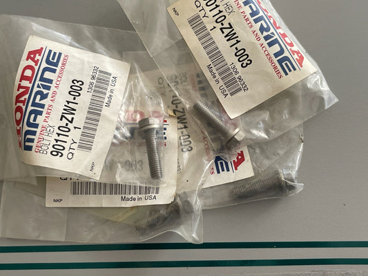 NEW OEM (LOT OF 4) 90110-ZW1-003 Honda Hex Bolt 0810