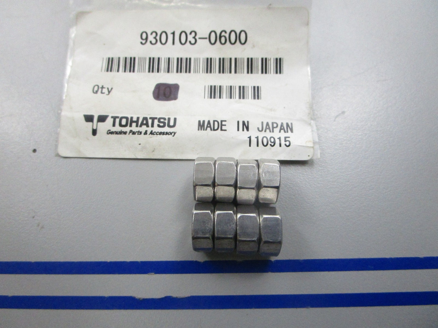 NEW OEM (LOT OF 8) 930103-0600 Tohatsu Nut 0810