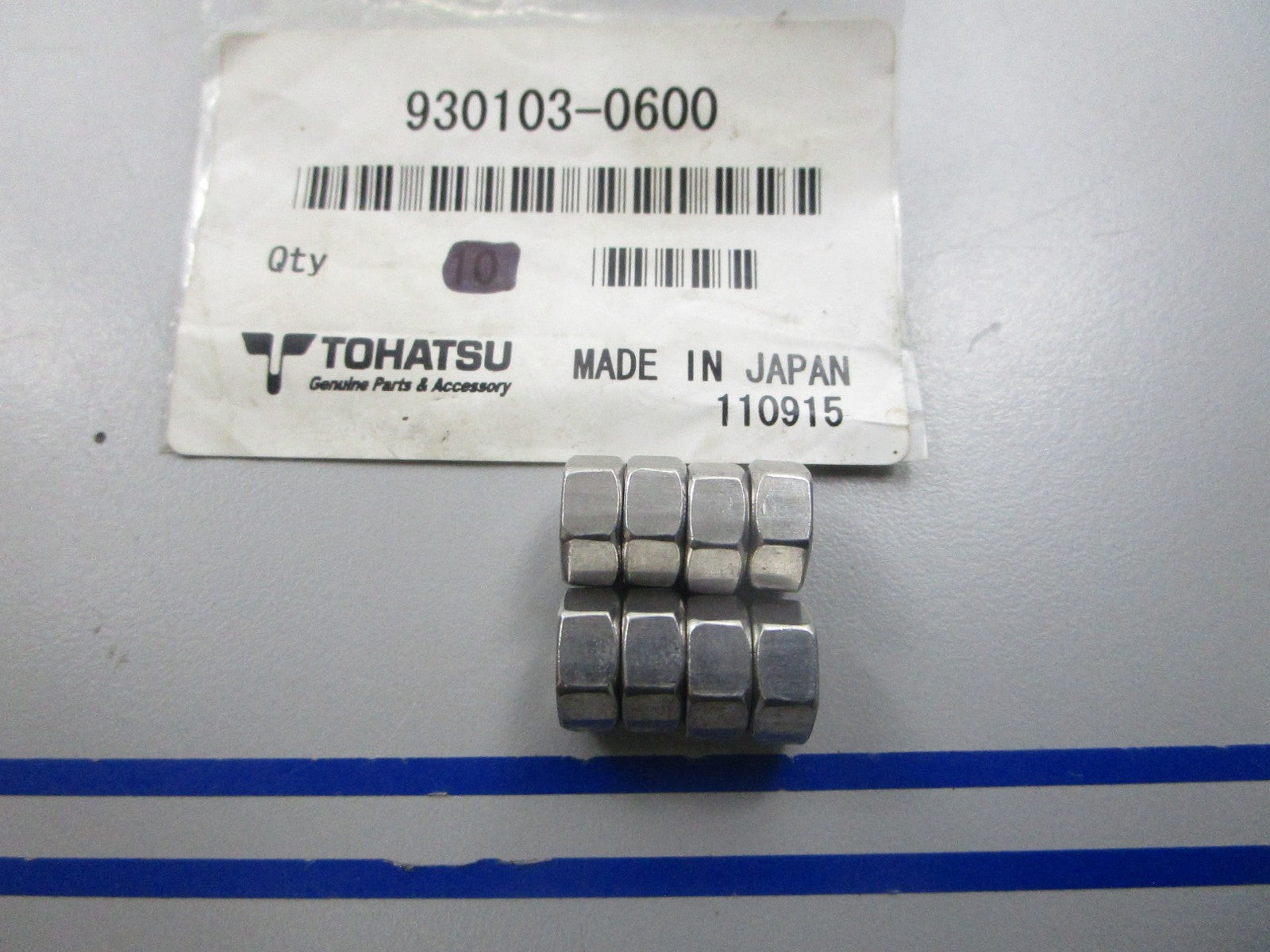 NEW OEM (LOT OF 8) 930103-0600 Tohatsu Nut 0810