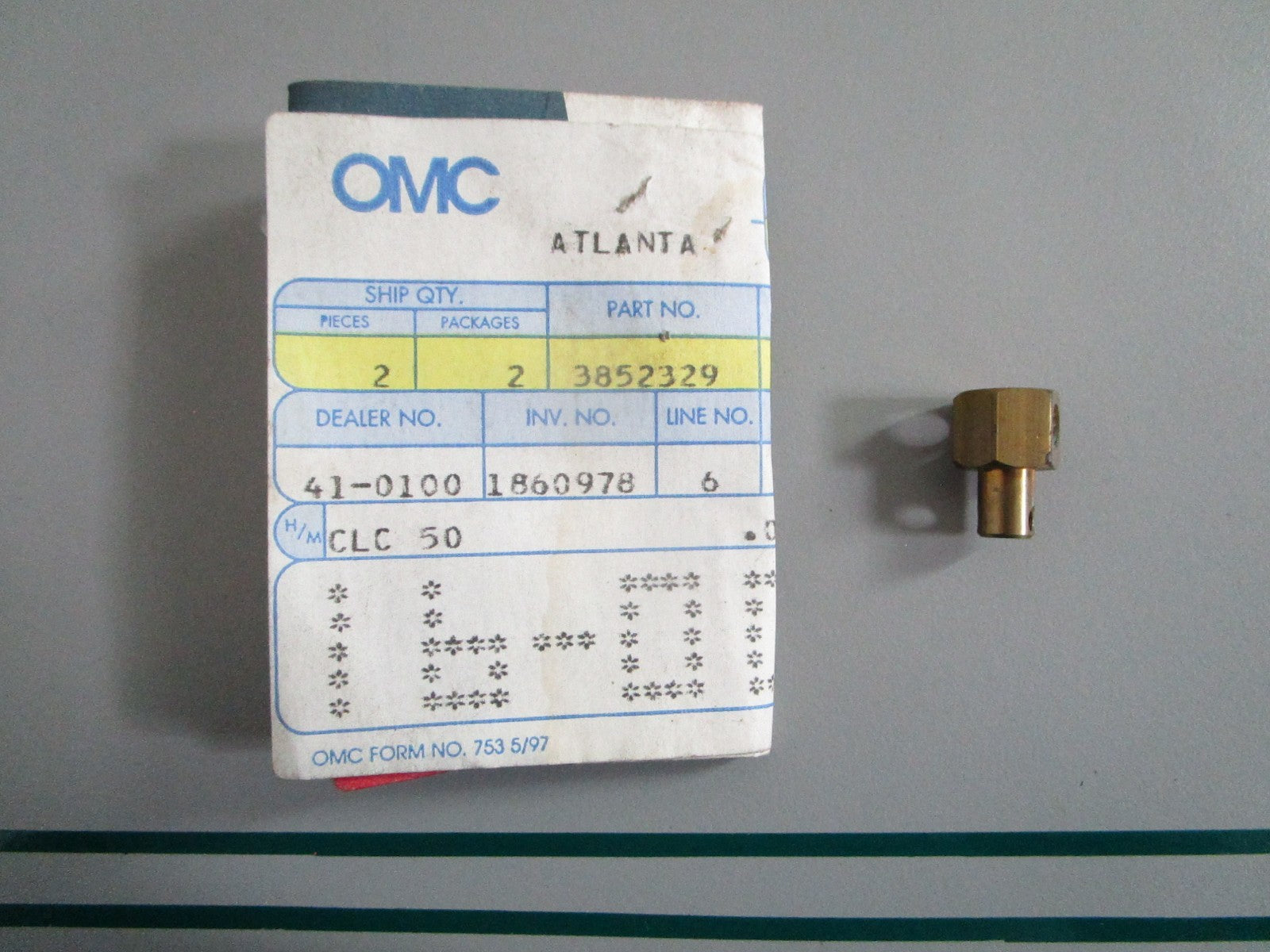 NEW OEM 3852329 OMC Johnson Evinrude Cube 0820