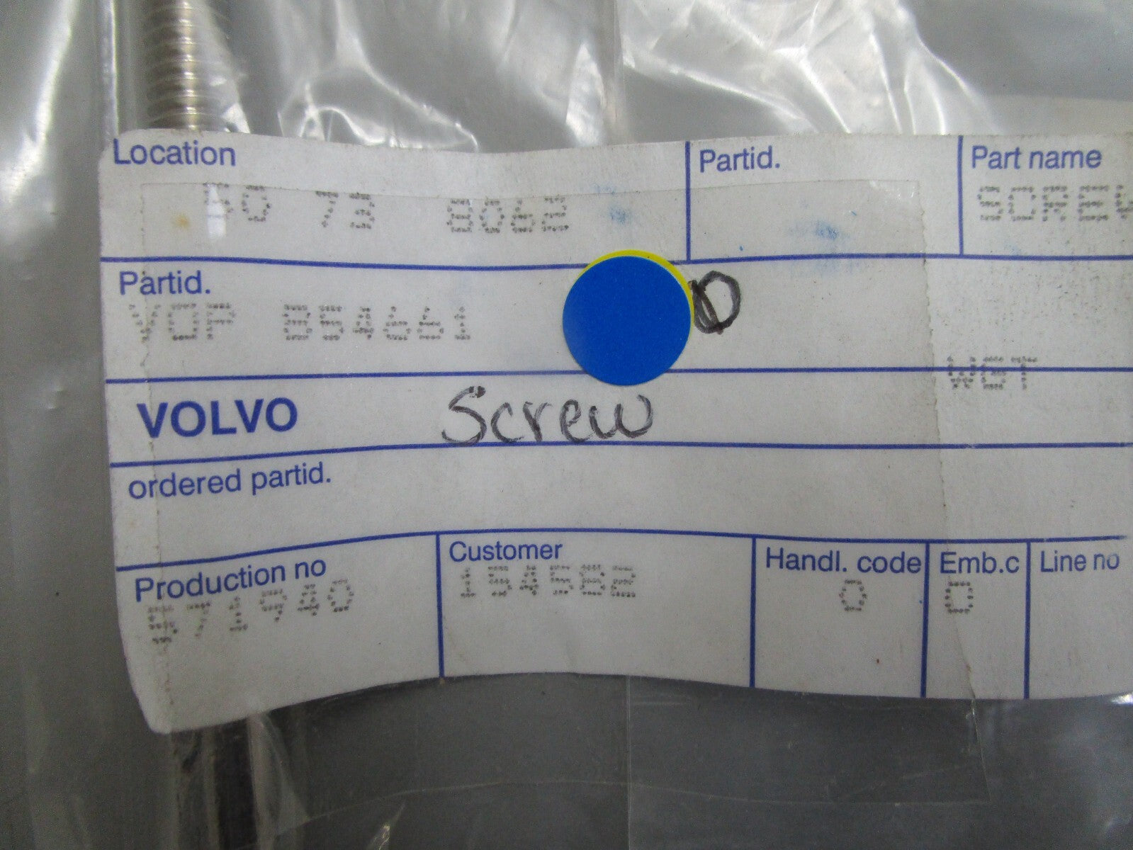 *NEW OEM* 0720 Volvo Penta Screw 854661