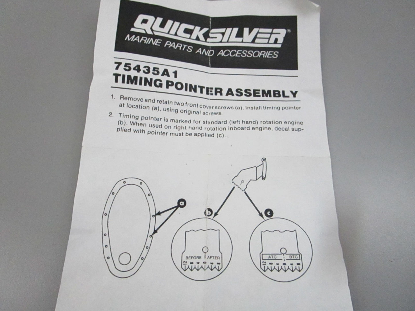 NEW OEM 75435A 1 Mercury Quicksilver Pointer Assembly 0810