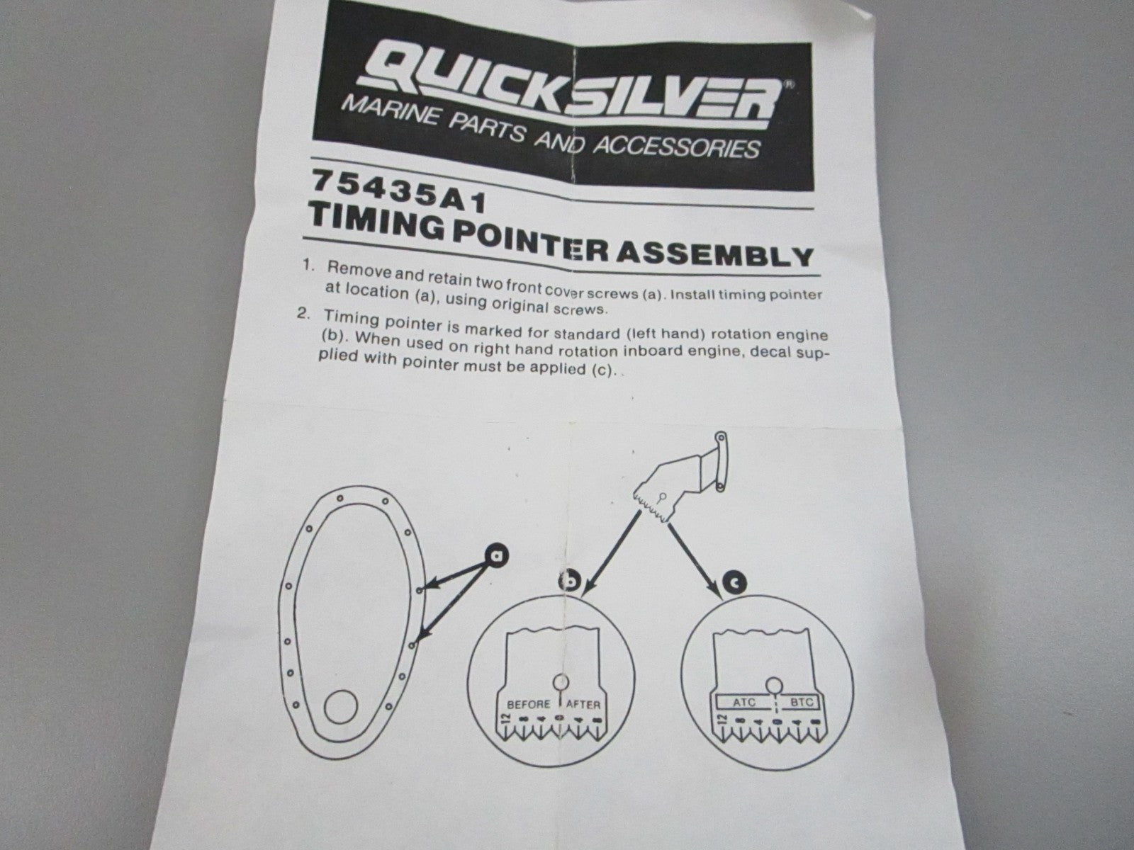 NEW OEM 75435A 1 Mercury Quicksilver Pointer Assembly 0810