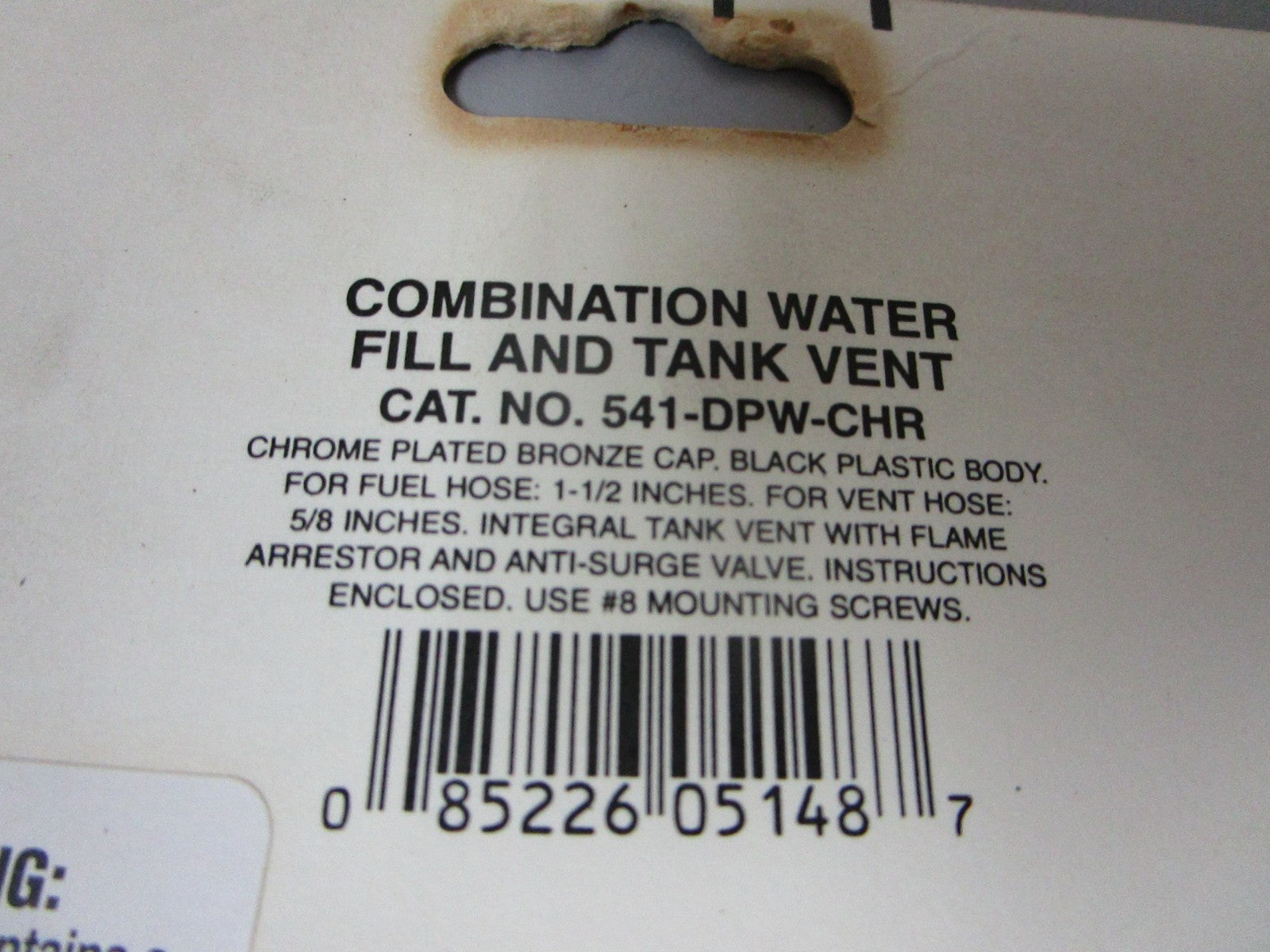 NEW OEM Perko 541-DWP-CHR Combination Water Fill & Tank Vent 0720