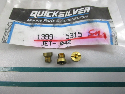 NEW OEM (LOT OF 3) 1399-5315 Mercury Quicksilver .042 Main Jet 0810