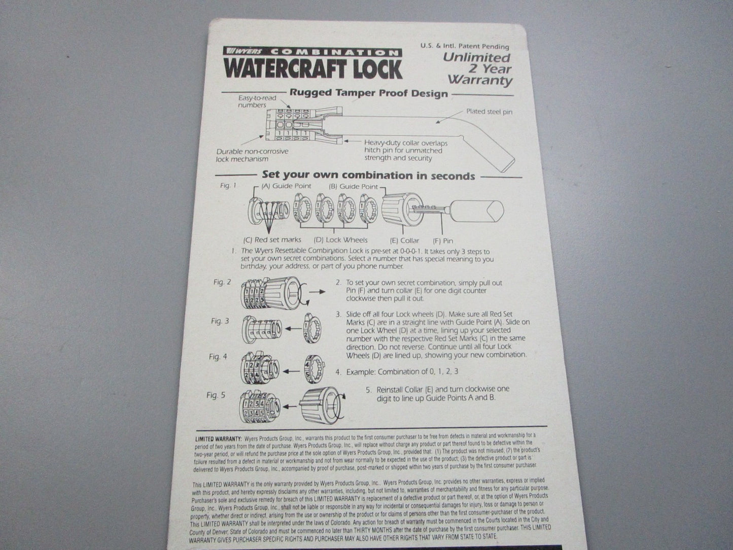 NEW MAG 650 Wyers Watercraft Lock 0810