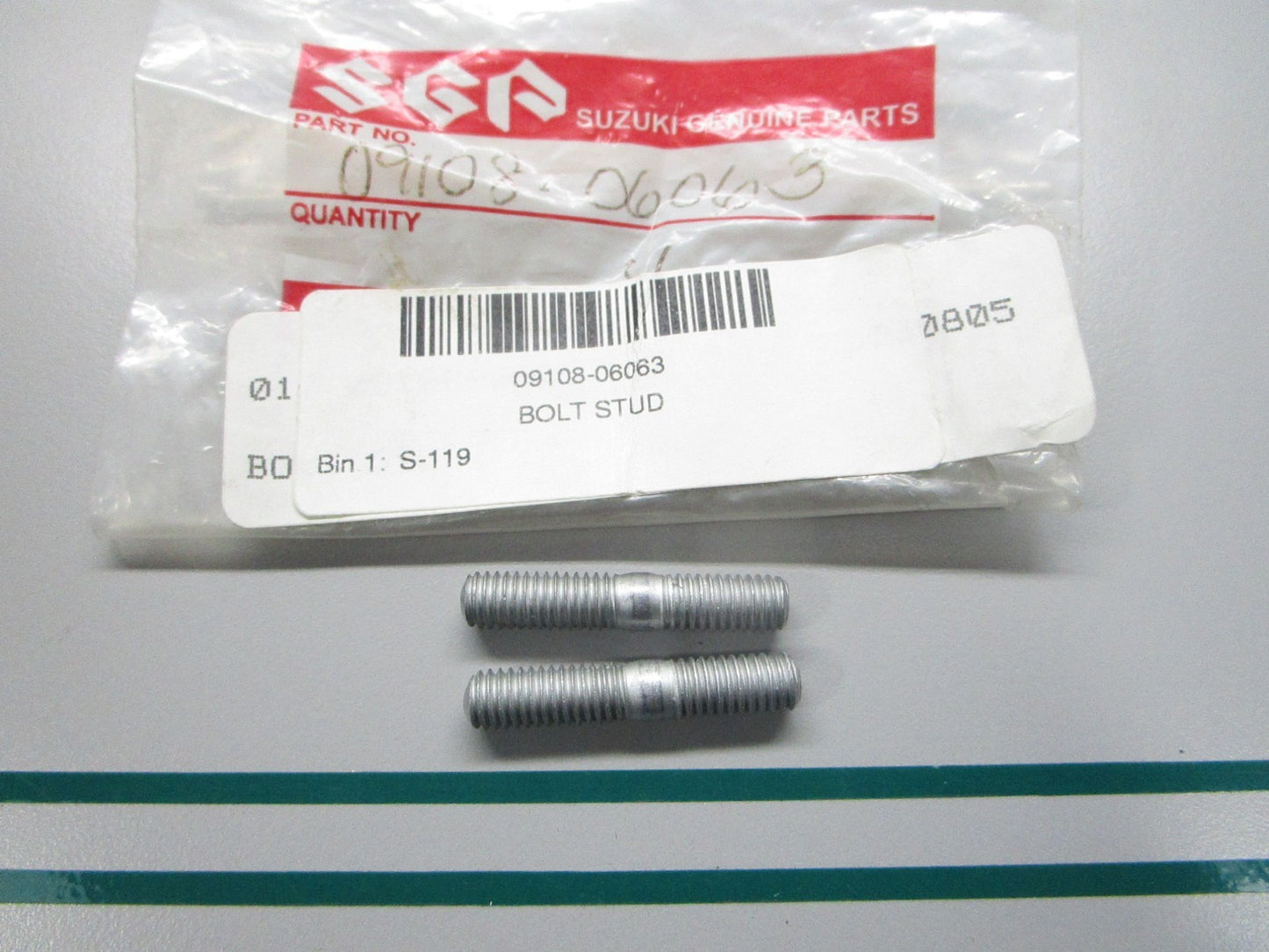 NEW OEM (LOT OF 2) 09108-06063 Suzuki Stud Bolt 0810