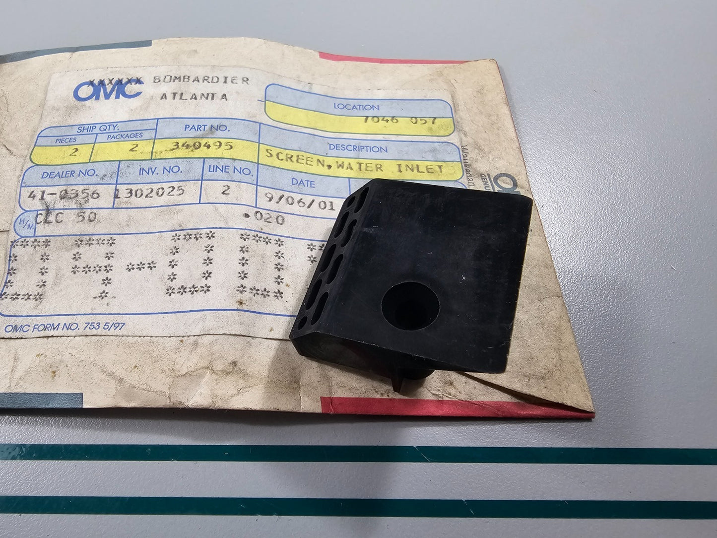 NEW OEM 340495 0340495 OMC Johnson Evinrude Inlet Water Screen 0810