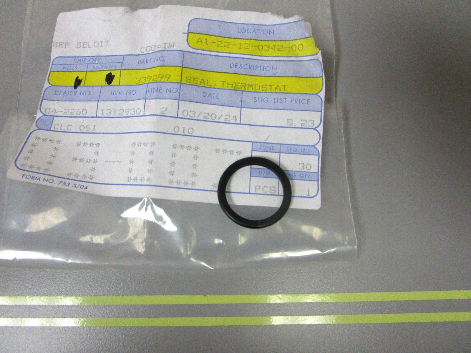 *NEW OEM* 0810 OMC Johnson Evinrude Thermostat Seal 339299 0339299