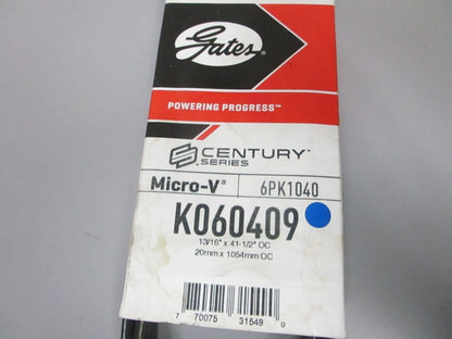 NEW K060409 Gates Micro-V 13/16" x 41 ½" Serpentine Belt 0720