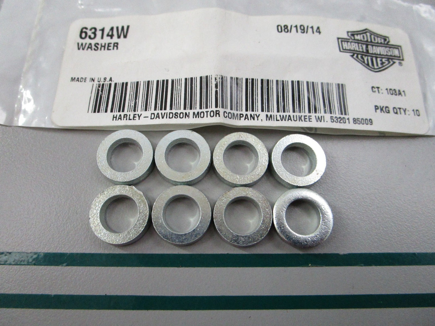 NEW OEM (LOT OF 8) 6314W Harley Davidson Washer 0810