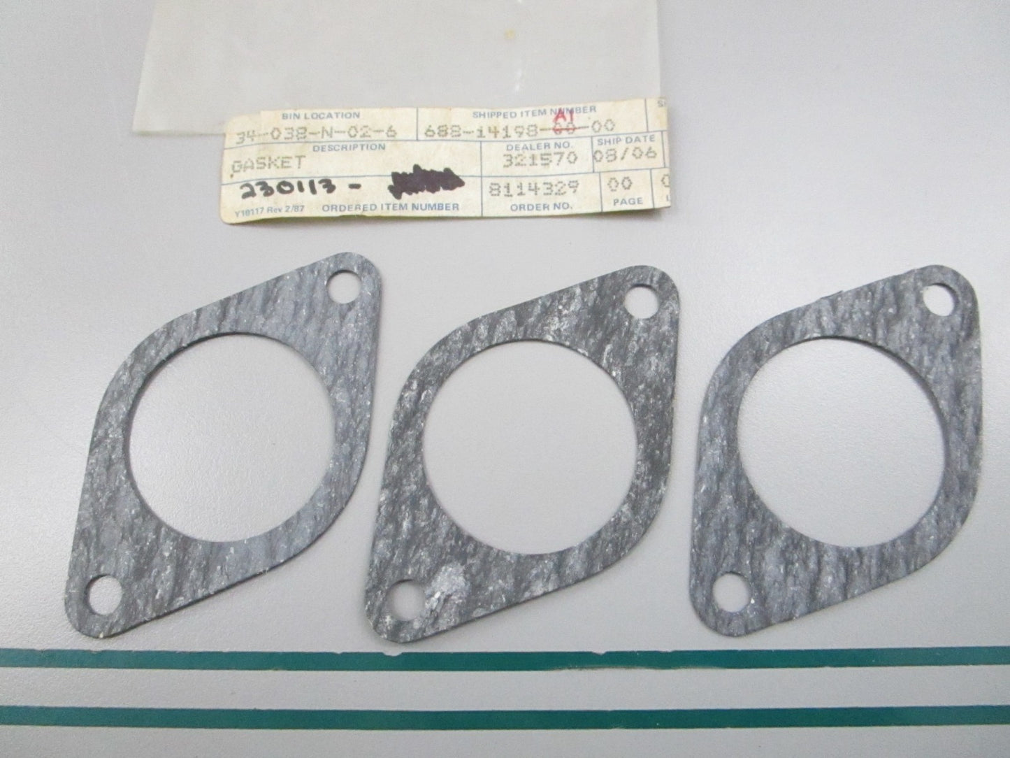 NEW OEM (LOT OF 3) 688-14198-00-00 Yamaha Gasket 0810