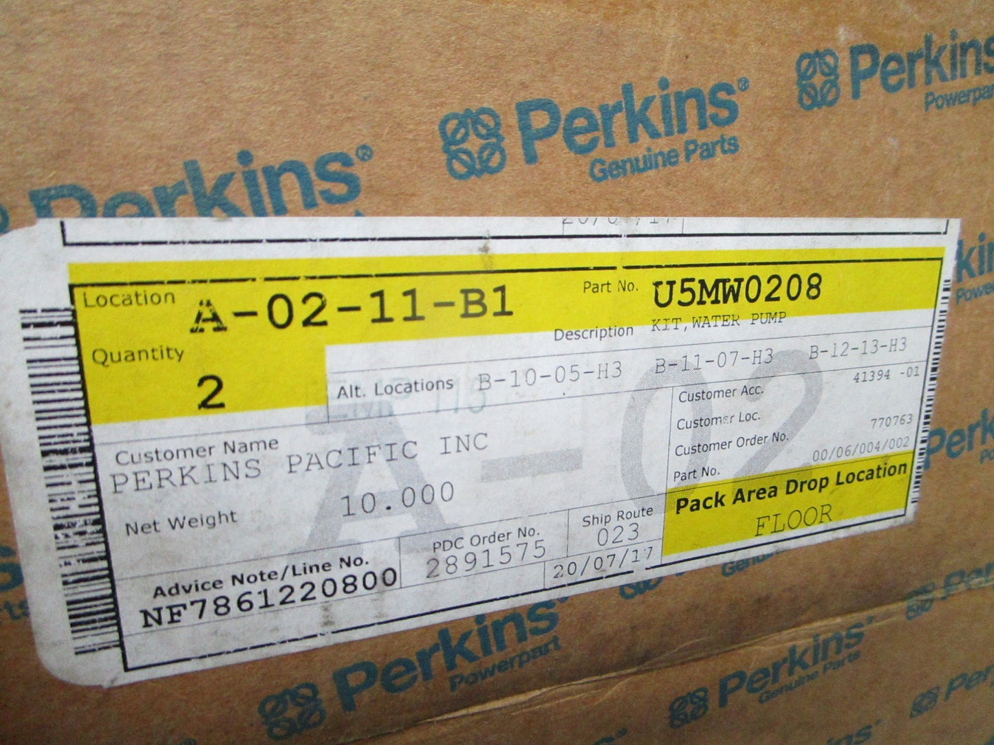 *NEW OEM* 0720 Perkins Water Pump Kit U5MW0208