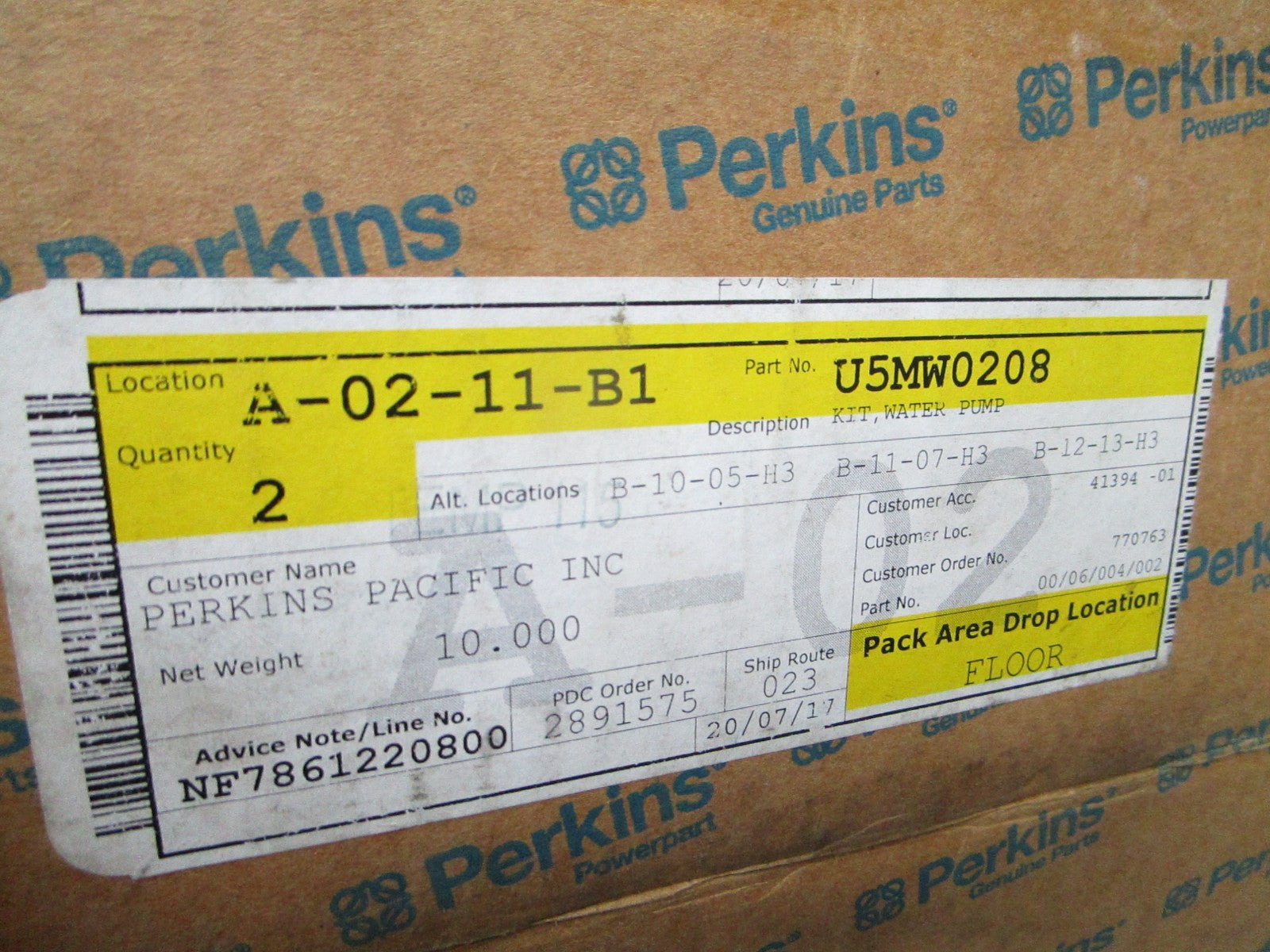 *NEW OEM* 0720 Perkins Water Pump Kit U5MW0208