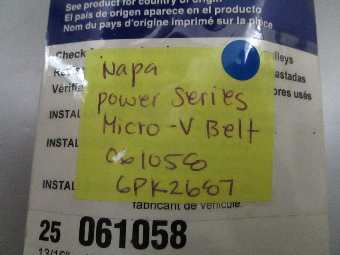 *NEW* 0810 Napa Power Series Micro V-Belt 061058 6PK2687