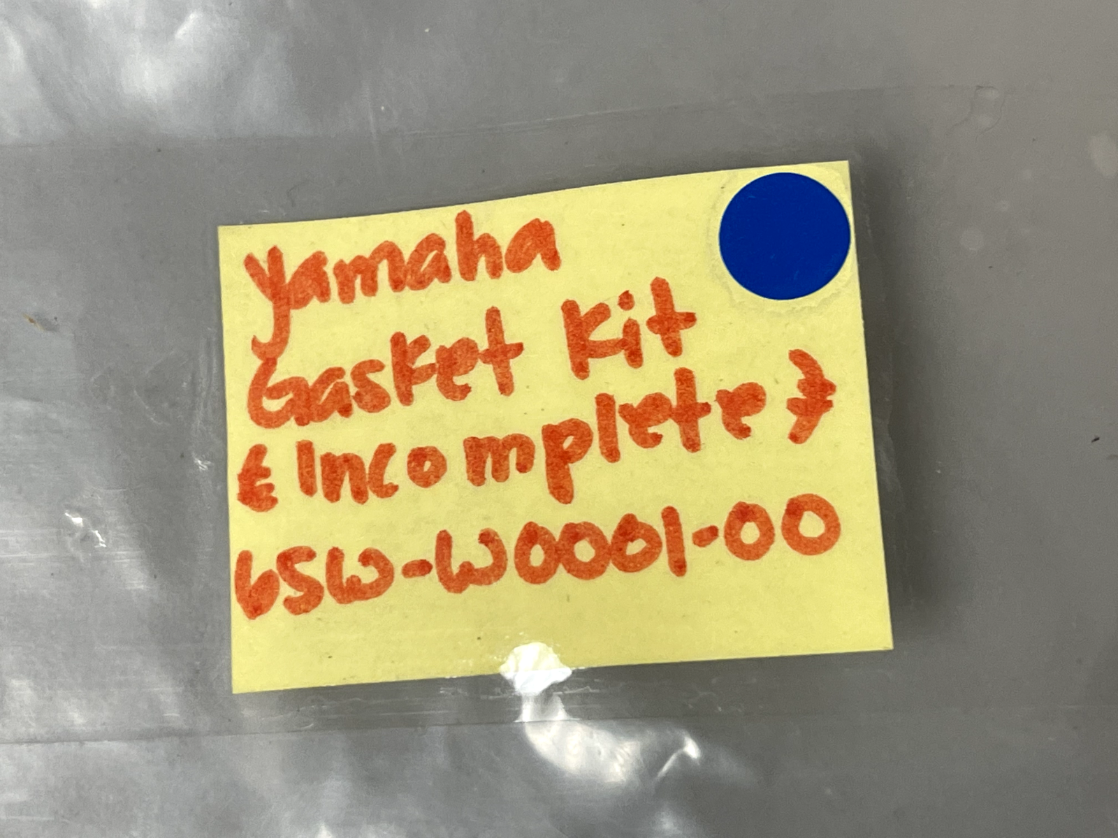 *NEW OEM* 0670 Yamaha Gasket Kit 65W-W0001-00-00 65W-W0001-00 (Incomplete Kit)