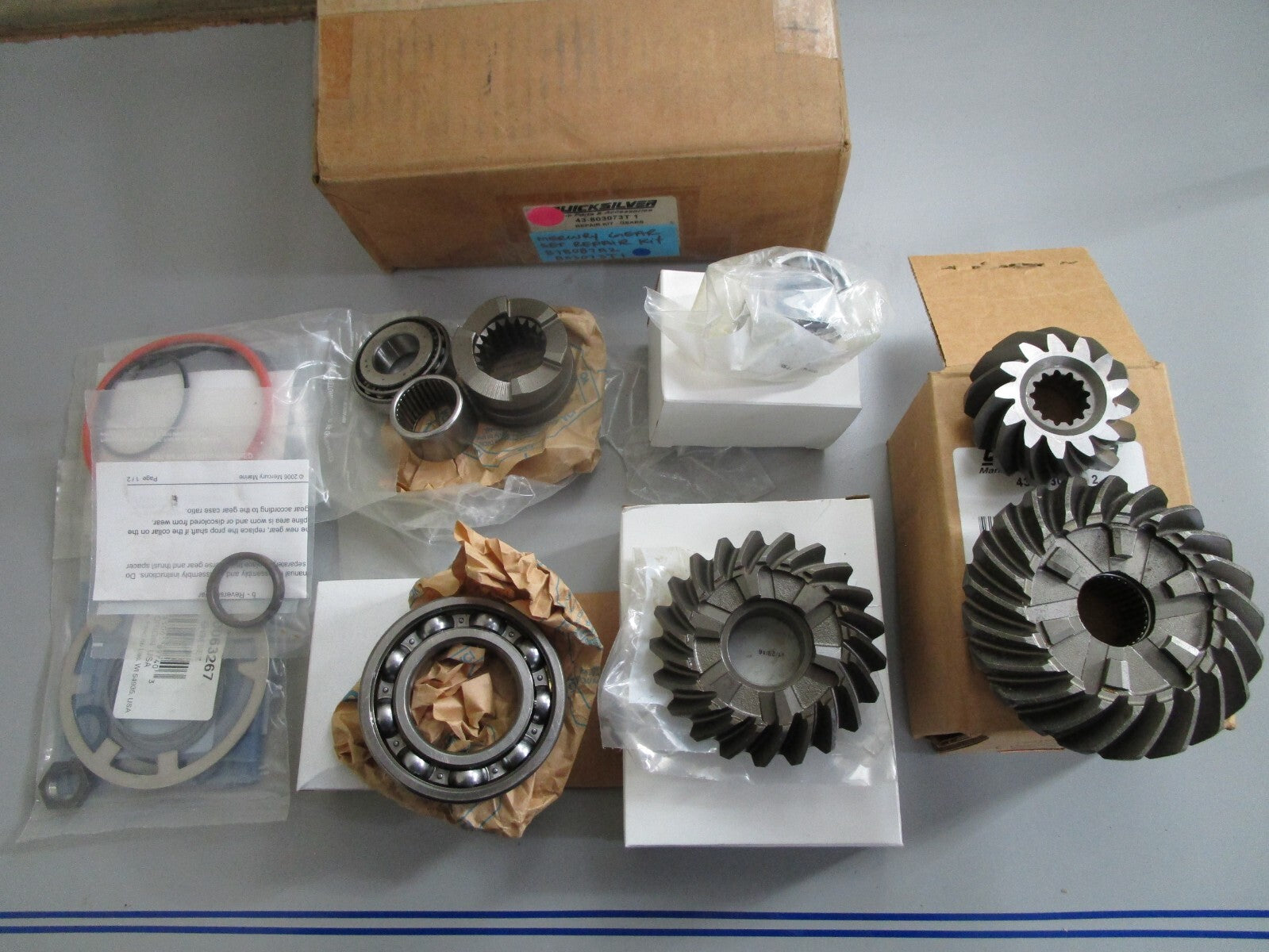 *NEW OEM* 0820 Mercury Quicksilver Gear Set Repair Kit 878087A2 803073T1