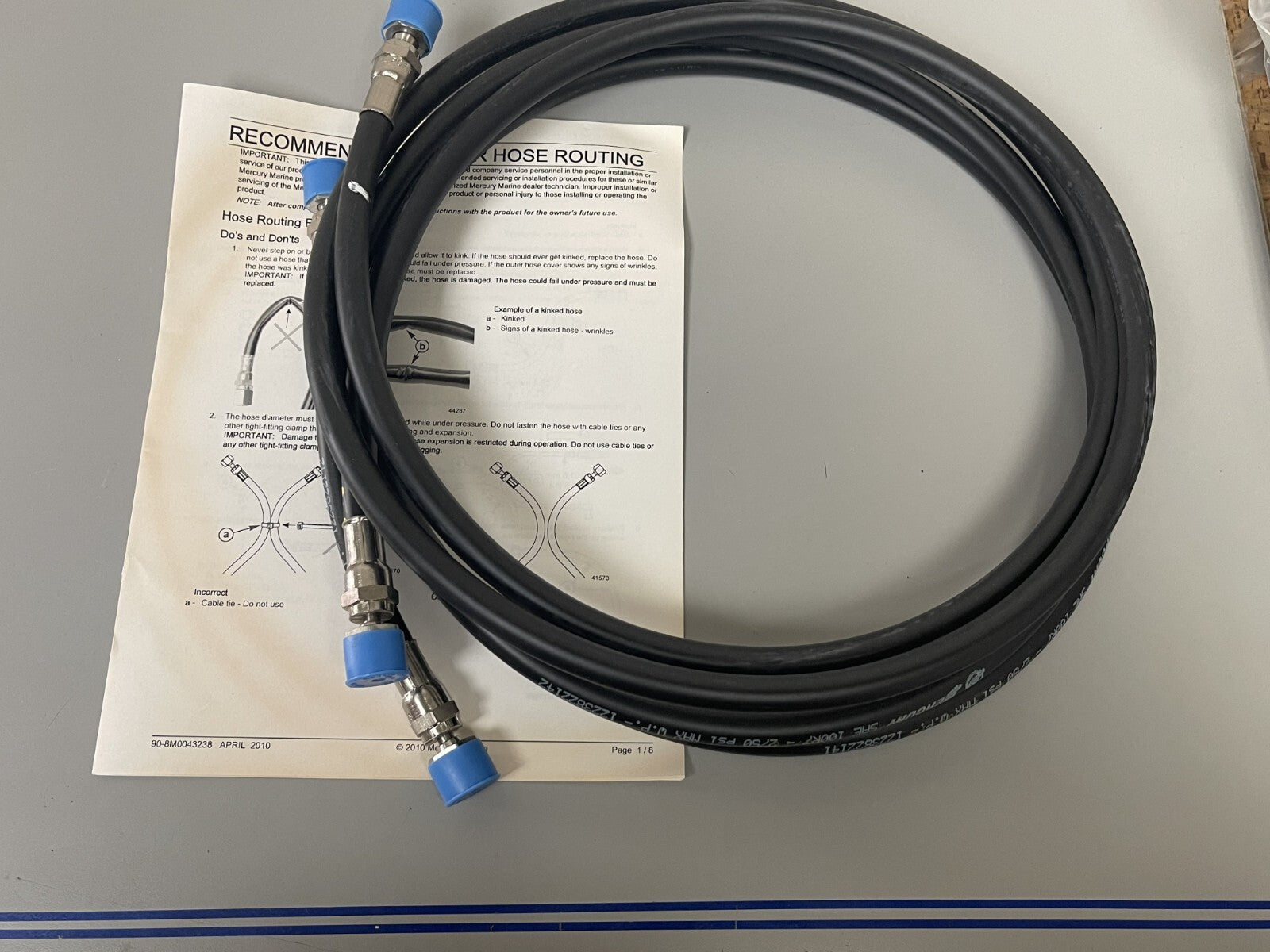 *NEW OEM* 0670 Mercury Power Steering 7ft Hose Kit 8M0046919