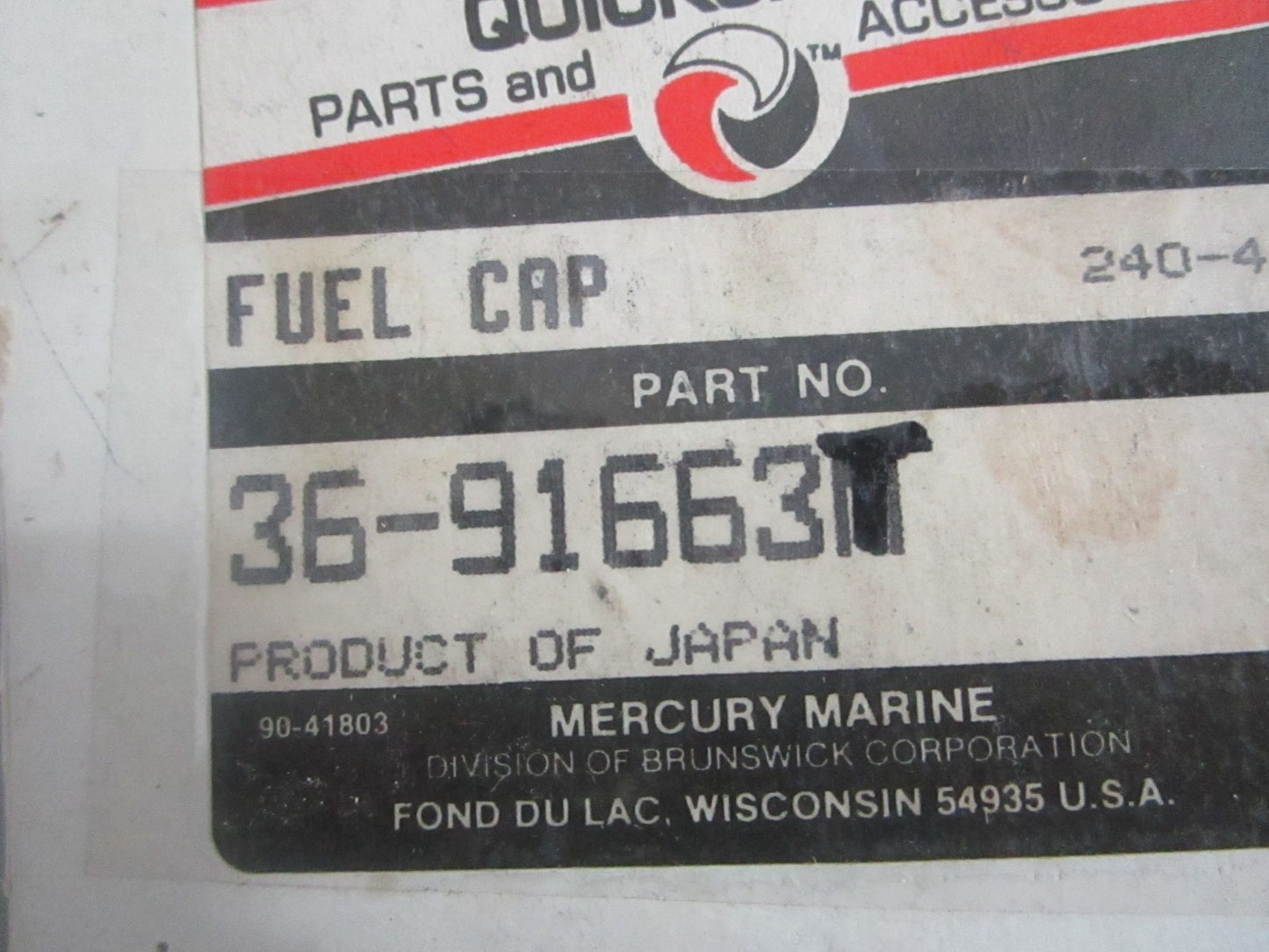 *NEW OEM* 0820 Mercury Quicksilver Fuel Cap 36-91663M 36-91663T