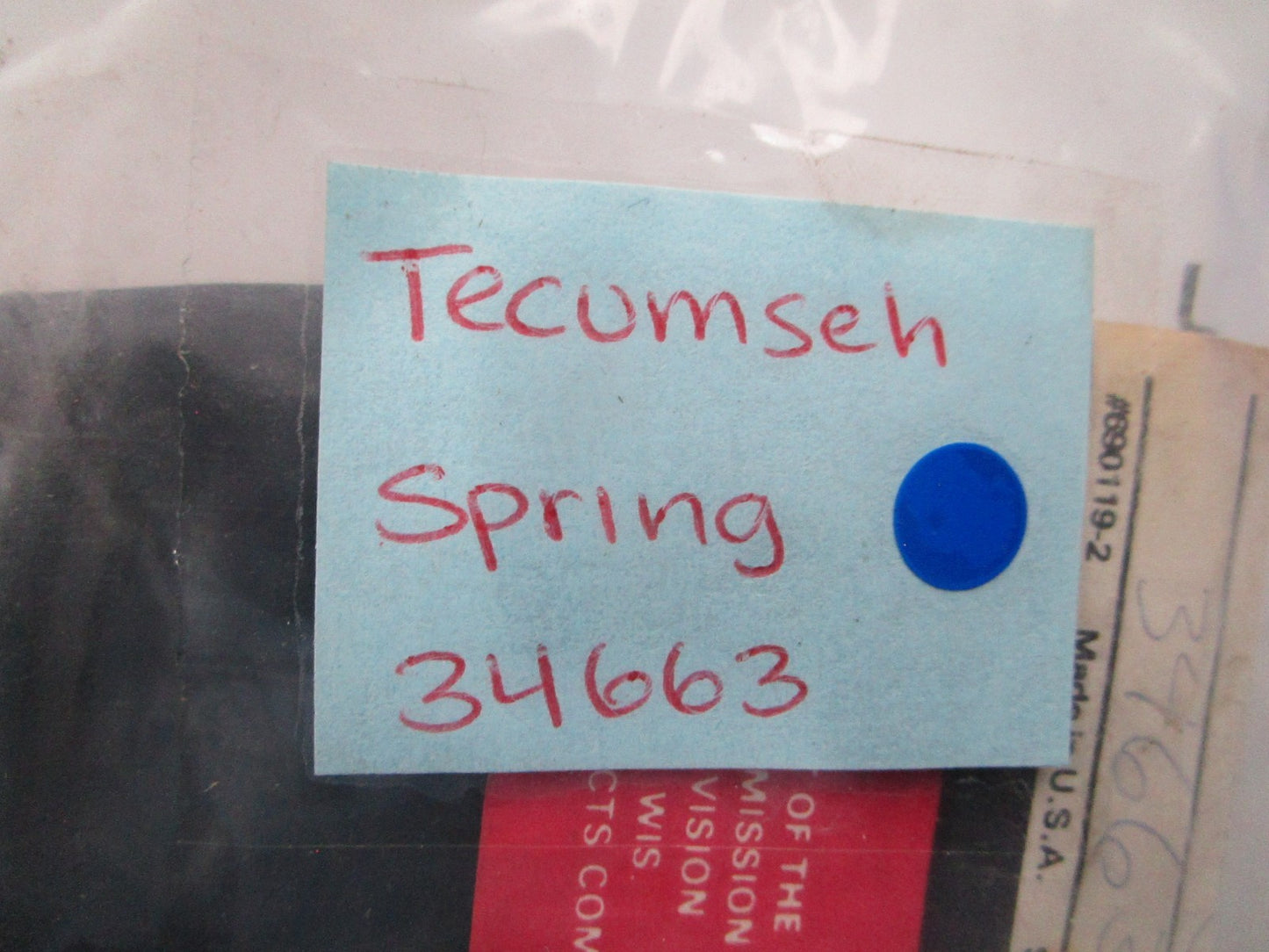NEW OEM 34663 Tecumseh Spring 0810