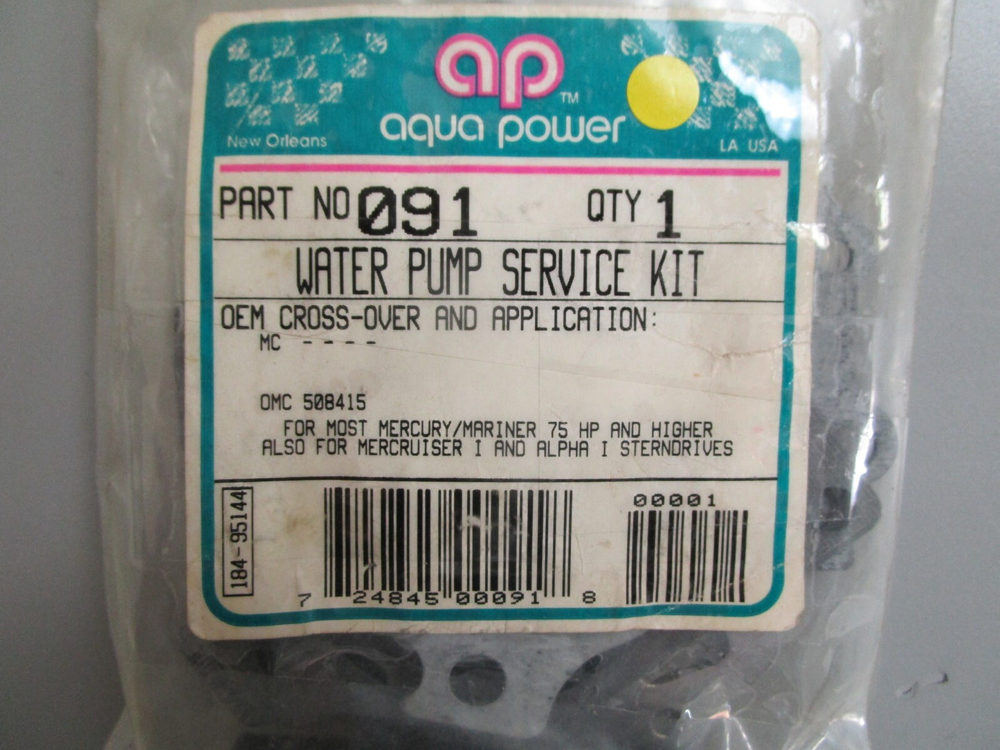 *NEW* 0810 Aqua Power Water Pump Service Kit 091 Replaces: OMC 508415 0508415