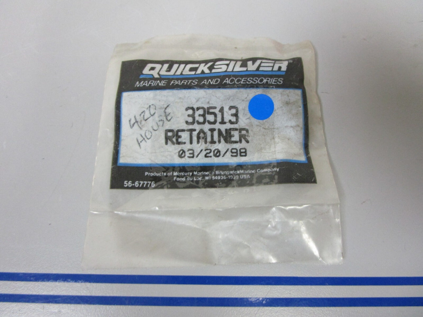 *NEW OEM* 0810 Mercury Quicksilver Retainer 33513